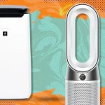 Sharp air purifier on white background